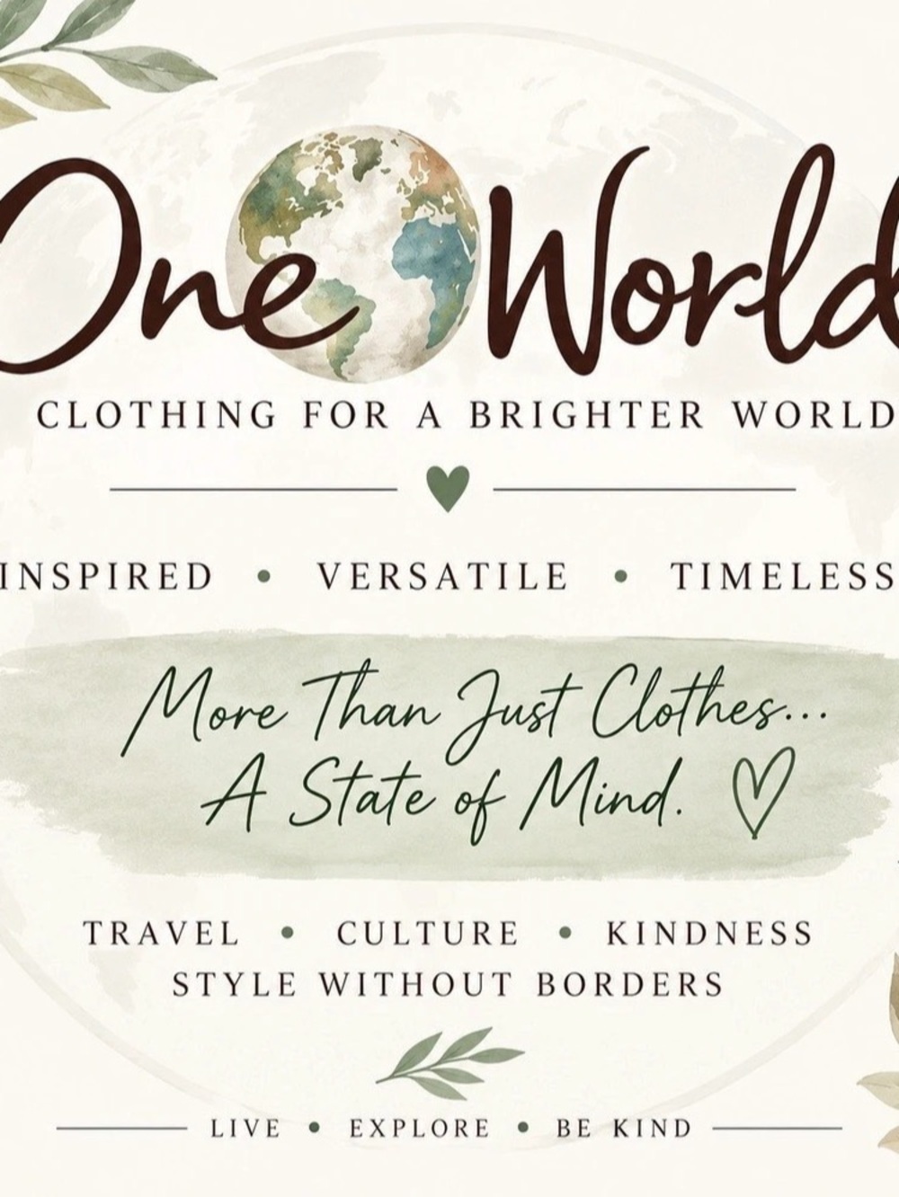 One World Clothing Graphic Like New